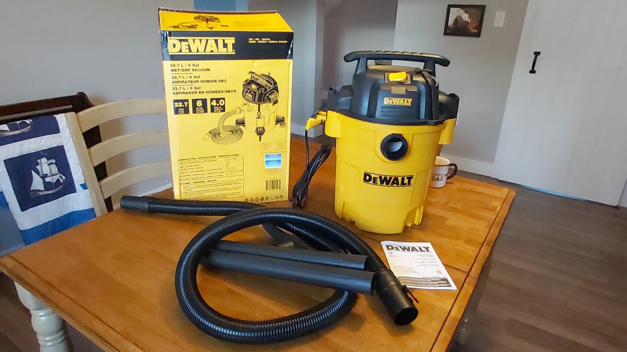 Распаковка и обзор пылесоса для влажной и сухой уборки DeWALT объемом 6 галлонов