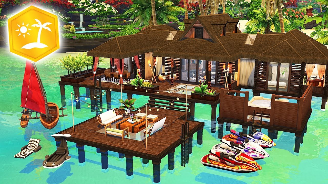 OVERWATER BUNGALOW 🌴 #SulaniSirens | The Sims 4: Island Living | Speed Build