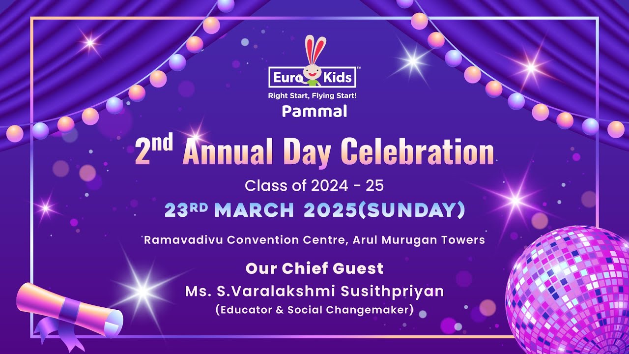 EuroKids Pammal 2nd Annual Day Celebration - Part1: Magical Moments in a World of Wonder & Joy