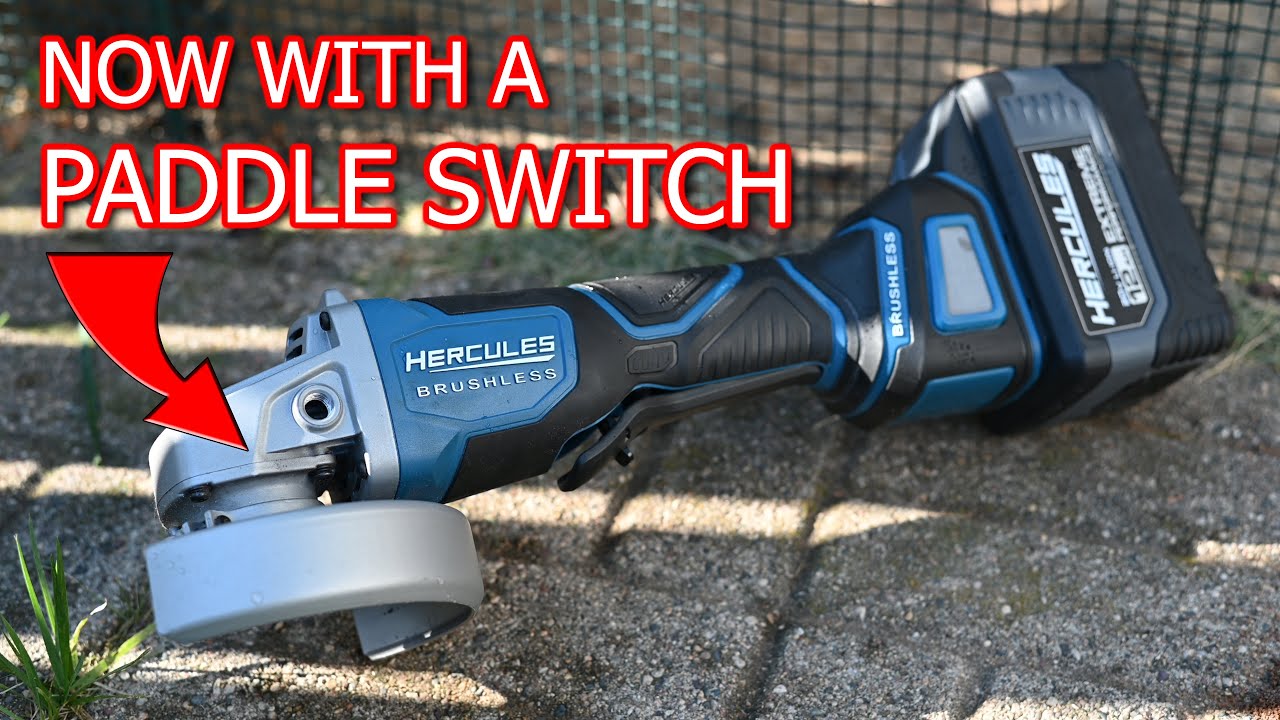 Hercules Brushless 20V Paddle Switch Angle Grinder Review w/ Bauer Turbo Rim Diamond Blade