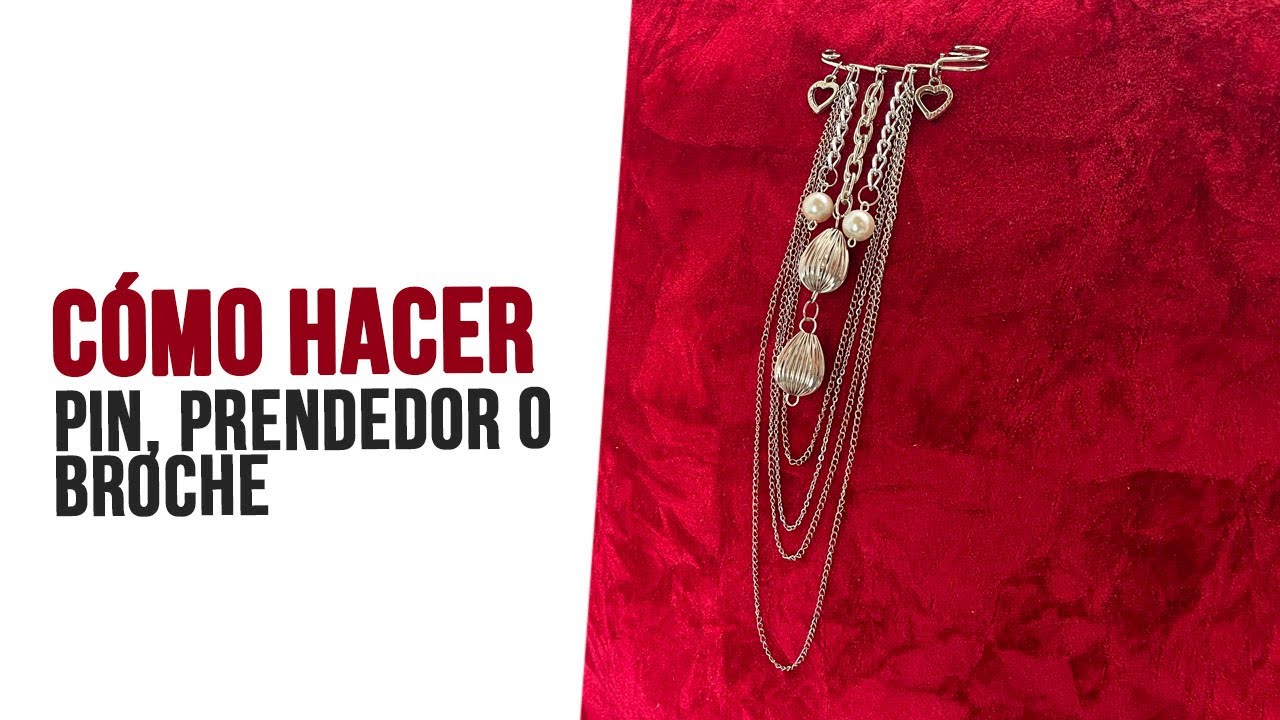 🧷 Cómo hacer un prendedor, broche o pin elegante, con cadenas y perlas.