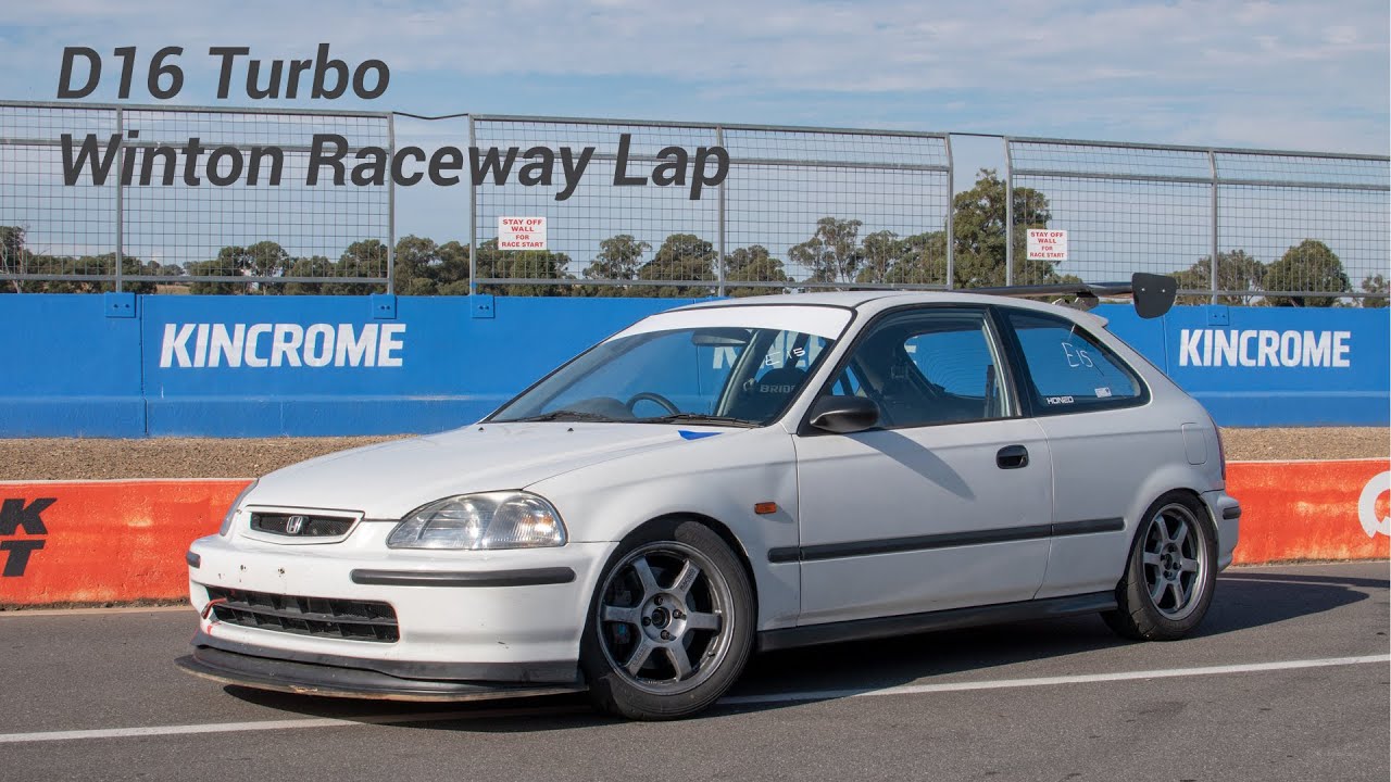Grant's PB Lap (1.37.5) of Winton Raceway in D16 Turbo EK Civic March 22