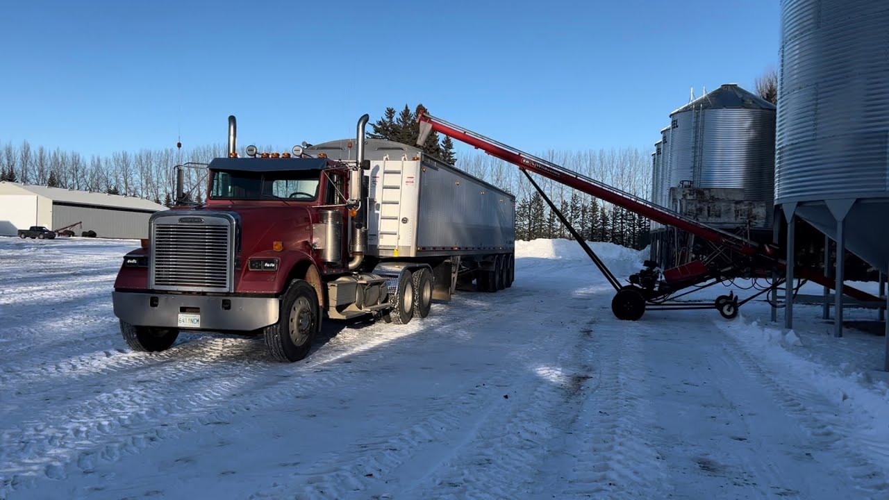 Plowing snow and first trip with my new semi truck