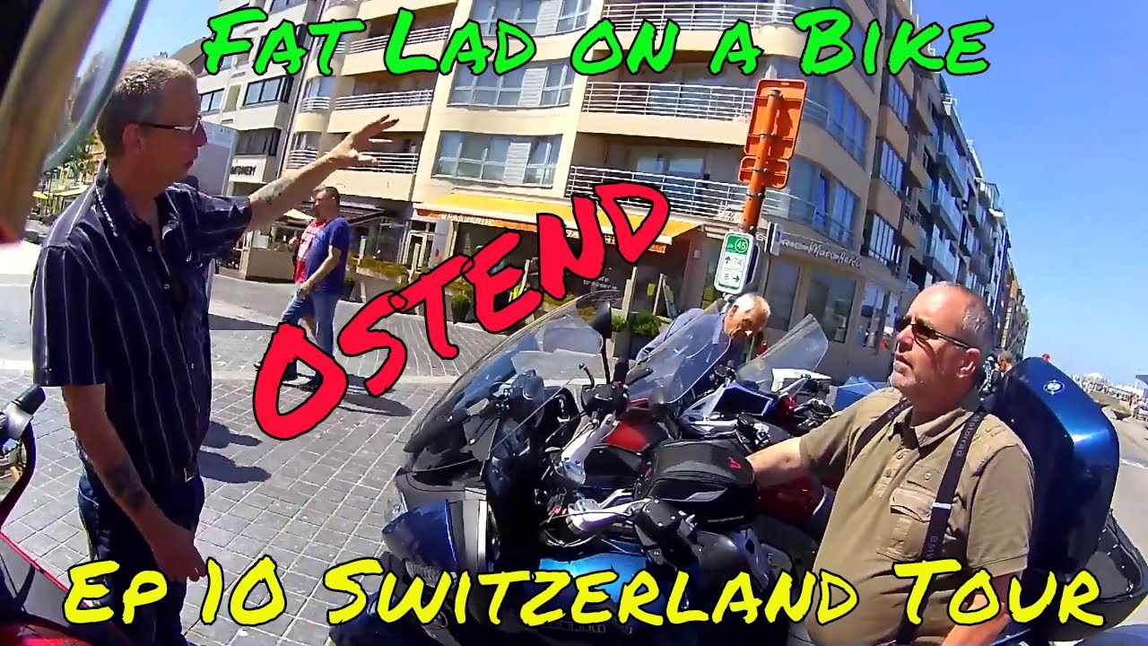 Ep 10 of 11 Motorcycle Tour of Switzerland Day 9 Ostend, Disney Sand Magic Fat Lad on a Bike