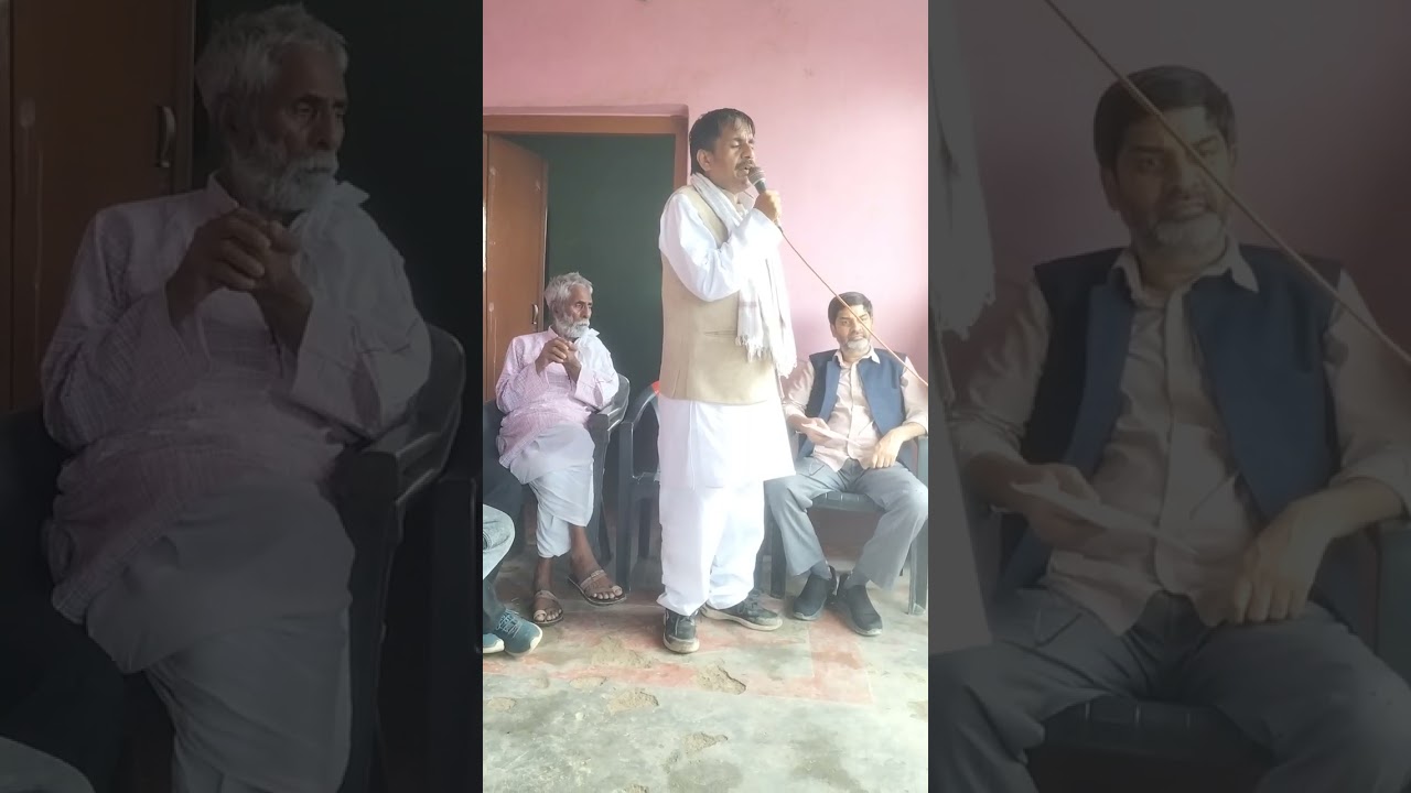 Aurai mein ek vote se samajwad ka Uday ka Jan samvad karte Harishchandra Prasad Yadav Lohiya