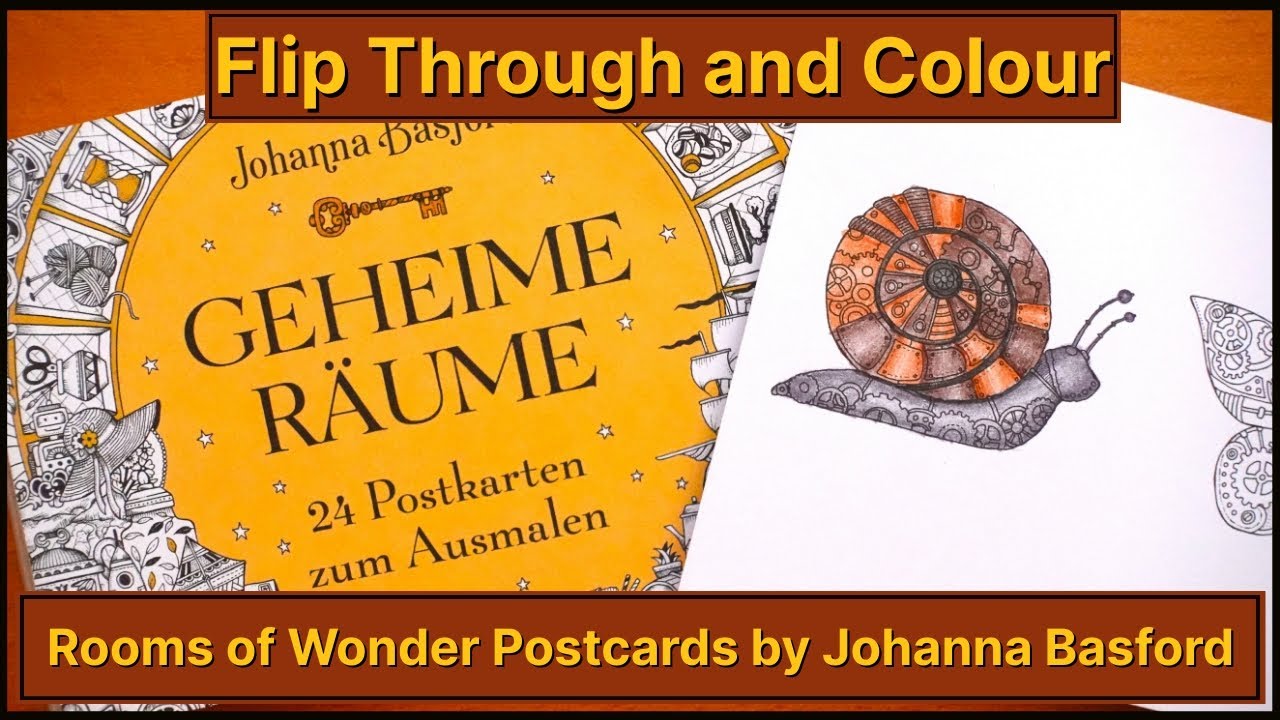 Adult Colouring Postcards Flip Through and Color - Rooms of Wonder by Johanna Basford