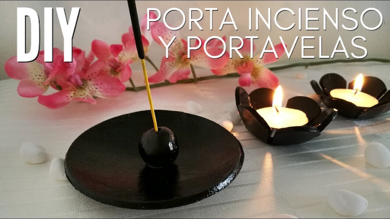 Como hacer un porta incienso casero FÁCIL | PORTAVELAS | How to make a homemade inciense holder