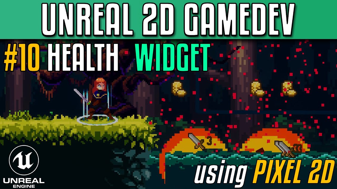 Creating 2D games with Unreal Engine using Pixel 2D - Part 10 - Adding a Health Bar