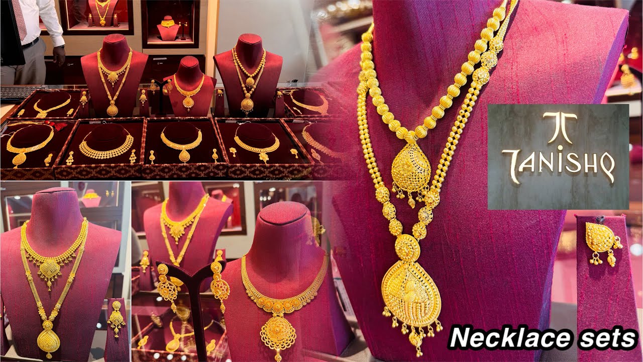 Tanishq 22kt gold necklace set designs with Making charge & Product code | ✨😲wow…Gold necklace sets