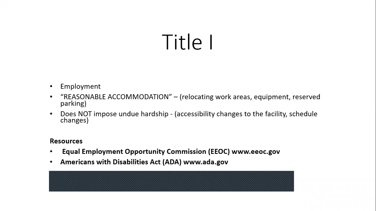 Title 1 -ADA Overview