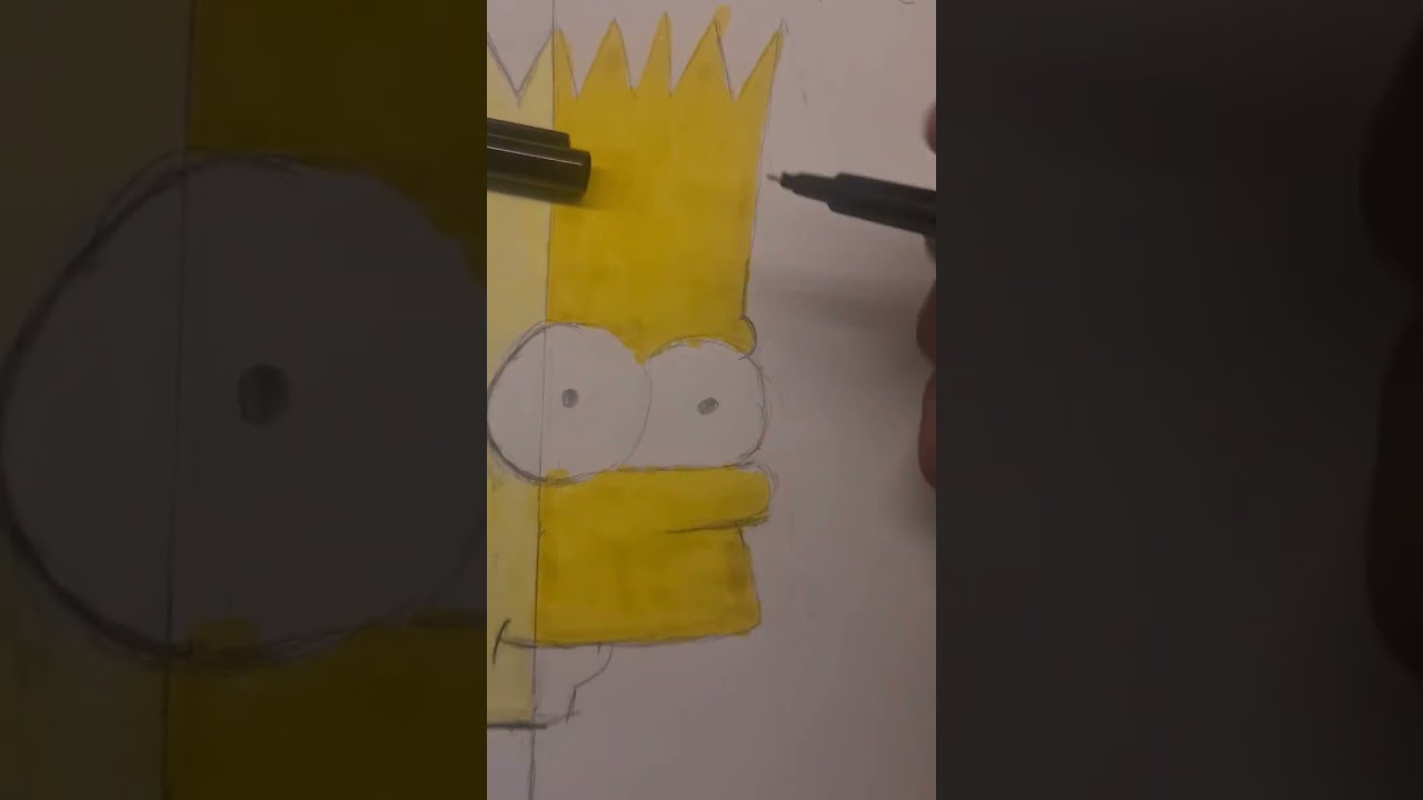 Part 2 Bart Simpson with Brush Pens #art #shorts #brushpen #bartsimpson