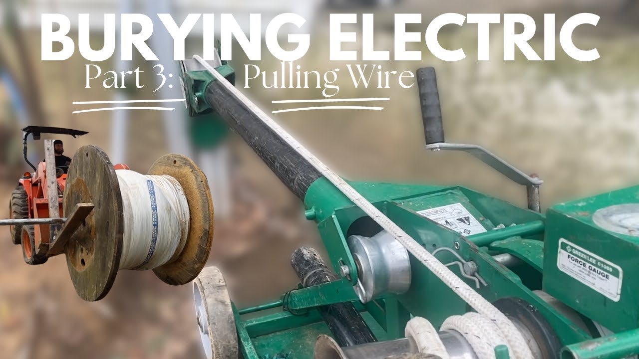 Underground Electric Install Part 3 | Pulling Wire with an electric cable puller