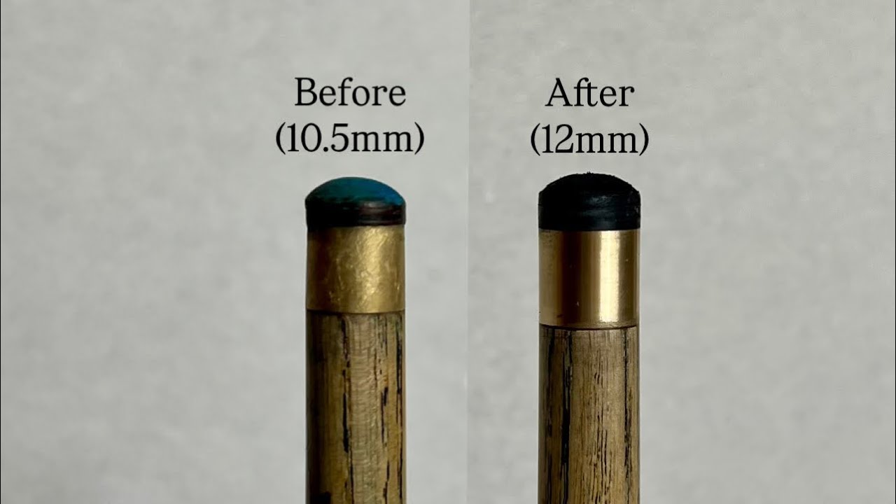Snooker cue conversion to a pool cue - 10.5mm to 12mm (Uncut video)
