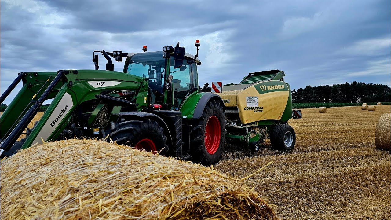 Żniwa 2024🌾 Gorączkowe belowanie słomy, Plony się nie zapowiadają dobrze😔 Fendt One & Krone Comprima