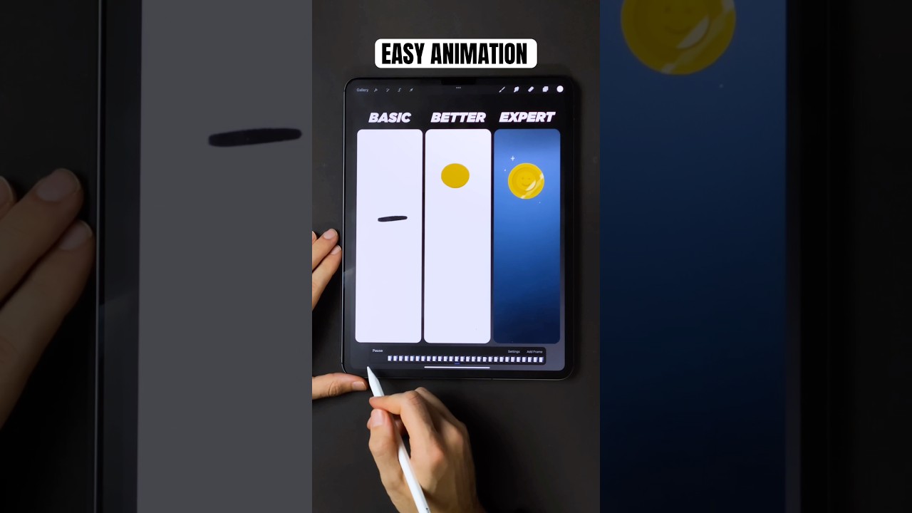 Как анимировать подбрасывание монеты на iPad #анимация #procreate #руководство