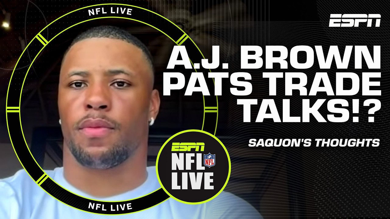 Saquon Barkley confirms A. J. Brown is a 'BIG PATRIOTS FAN' amid trade speculation 👀 | NFL Live