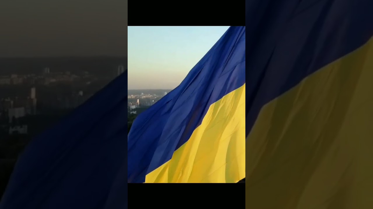 The national flag of Ukraine with national anthem.