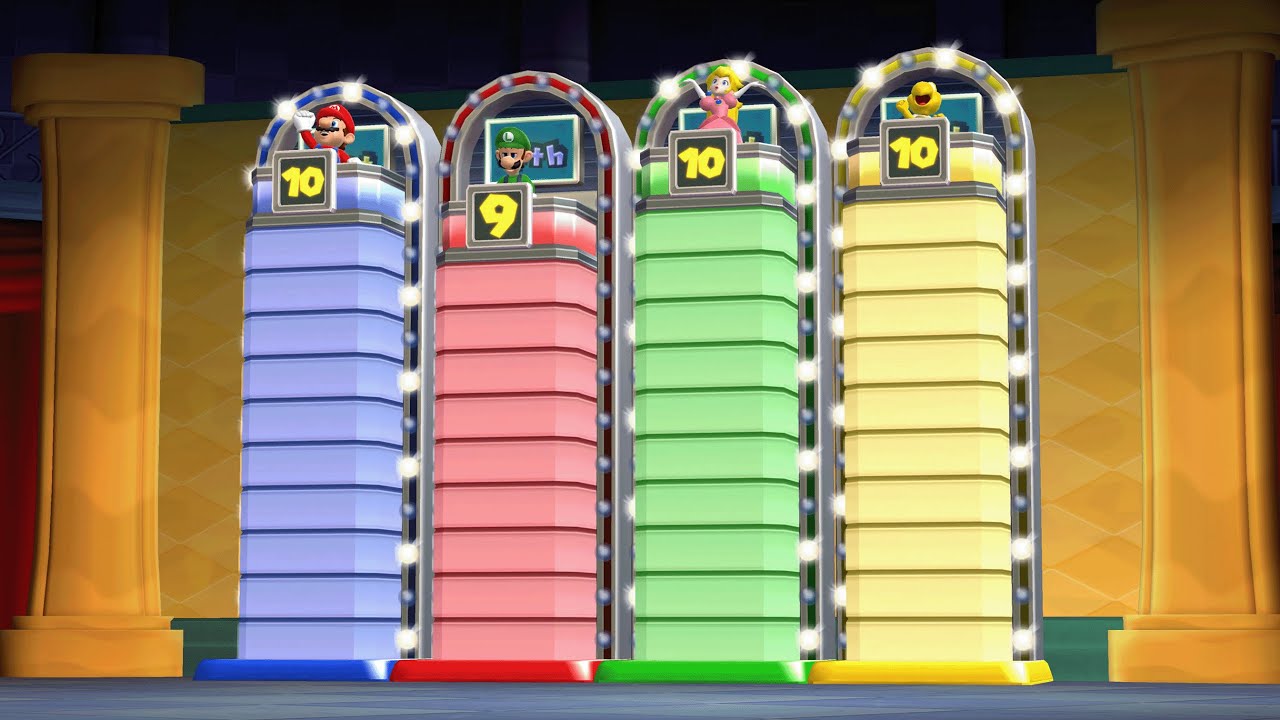 Mario Party 9 - Mario vs Luigi vs Peach vs Koopa - Magma Mine