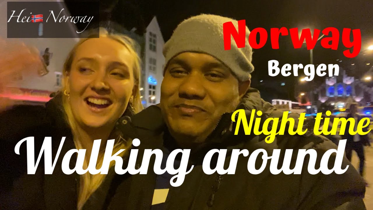 Walking around beautiful city Bergen and night time enjoy this video Saturday night #nighttime#super