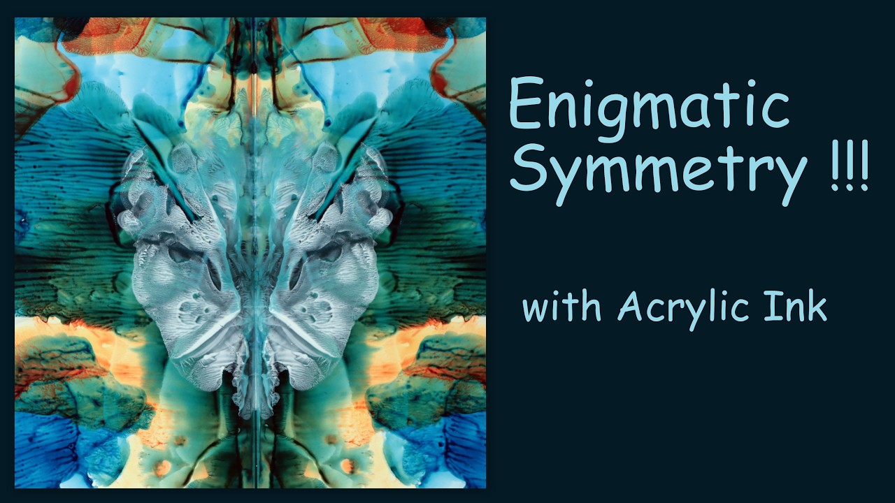 Enigmatic Symmetry with Acrylic Inks Rätselhafte Symmetrie mit Acryl Tinten Drucken Printing easy