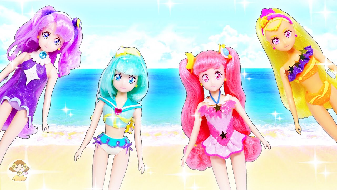 リカちゃん プリキュアの水着を粘土で手作り♥キュアスター、キュアミルキー、キュアソレイユ、キュアセレーネでコンテスト✨スター☆トゥインクルプリキュア🌼おもちゃ 人形 アニメ