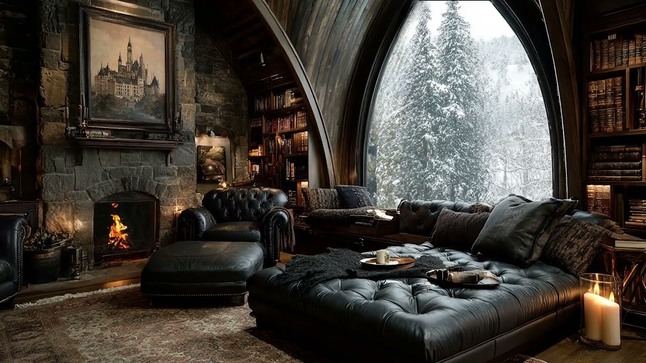 Snowy Night Piano Music | Cozy Bedroom Atmosphere with Gentle Piano and Deep Winter Silence