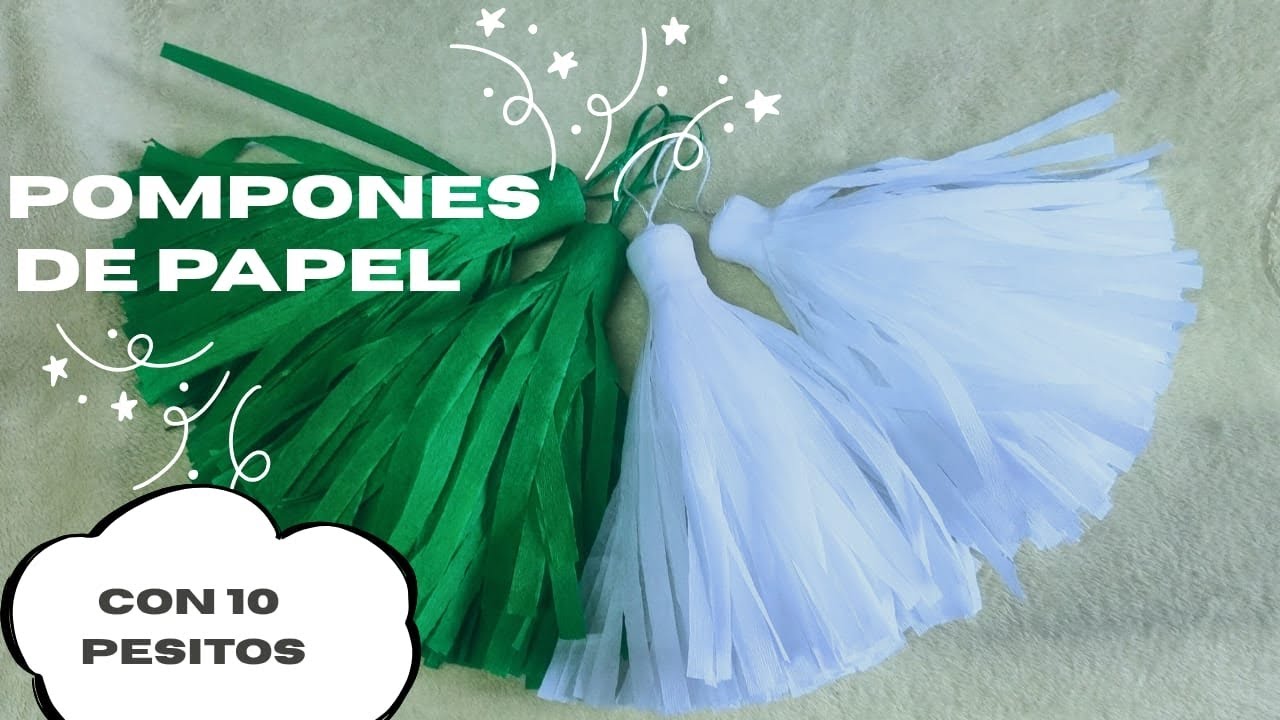 Pompones con papel crepe