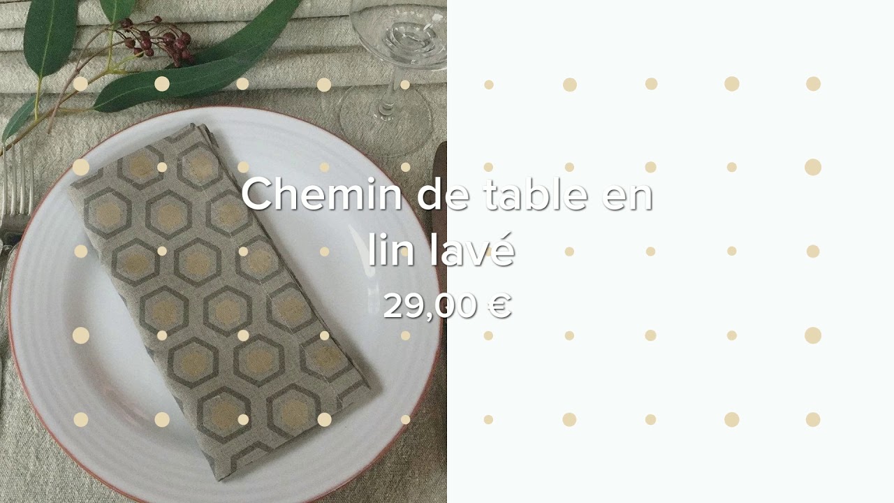 LINA LUXE - Chemin de table en lin lav&eacute;