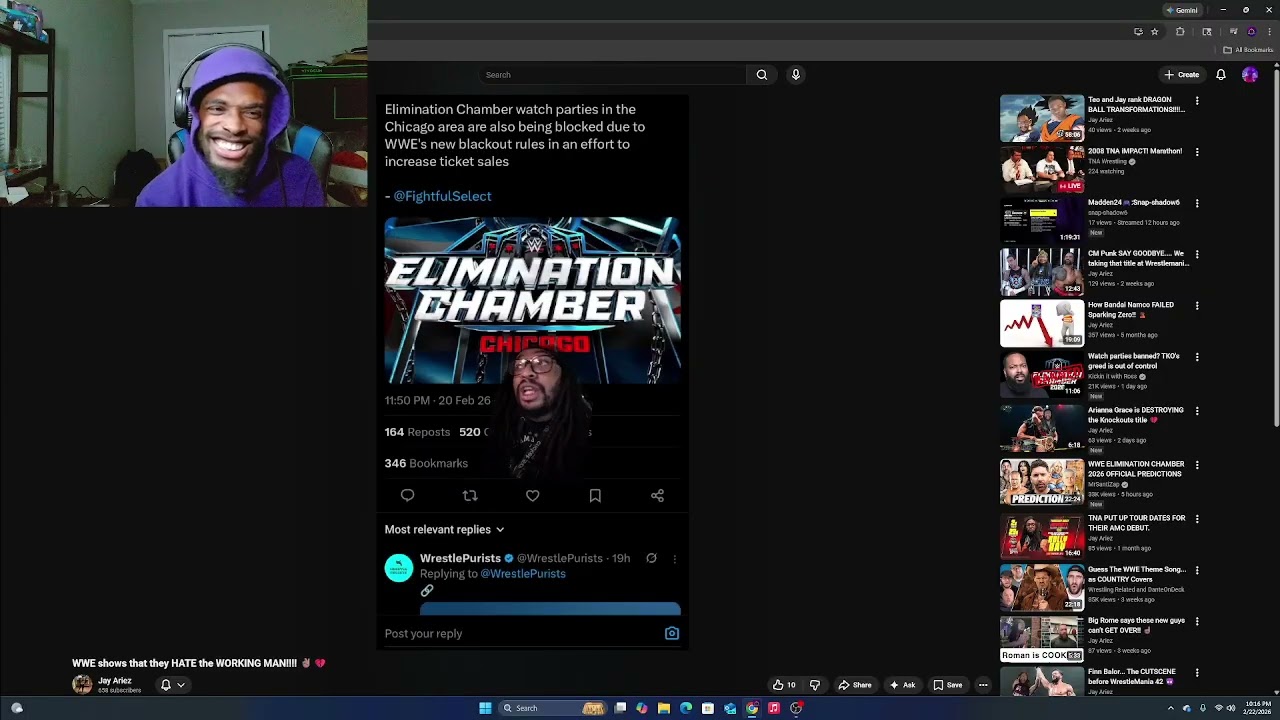 Reacting to @JayAriez on WWE Blacking out Watch Parties for Elimination Chamber & WrestleMania 