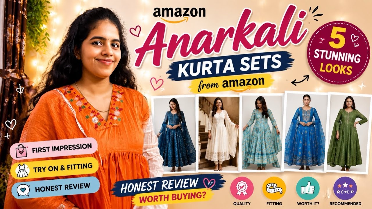 Anarkali haul from Amazon🤎தமிழ் | Under Budget🤩| *Try on* ➕ honest review @AmazonInOfficial 
