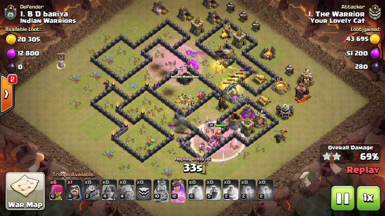 🔥TH9 Easy 3 Stars War Attack Strategy - For Low Level Heroes🔥