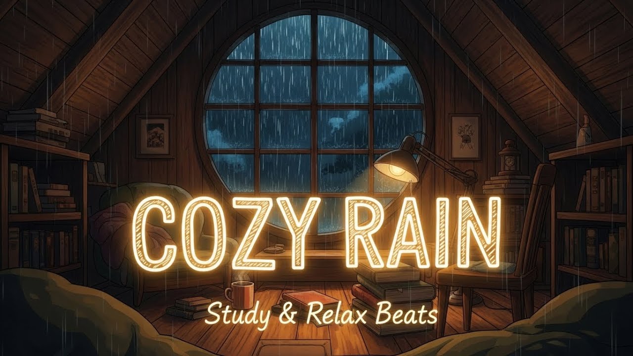 Rainy Day in the Attic 🌧️ | Cozy Lofi Piano & Rain for Studying, Reading, Sleeping