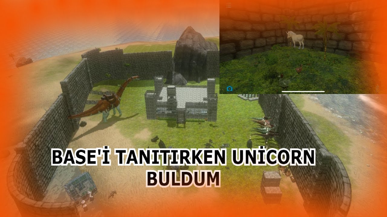 BASE'İ TANITIRKEN UNİCORN BULDUM | Efsanevi Base Tanıtımı Max LVl Bronto Tame Ve Unicorn | Ark Mobil