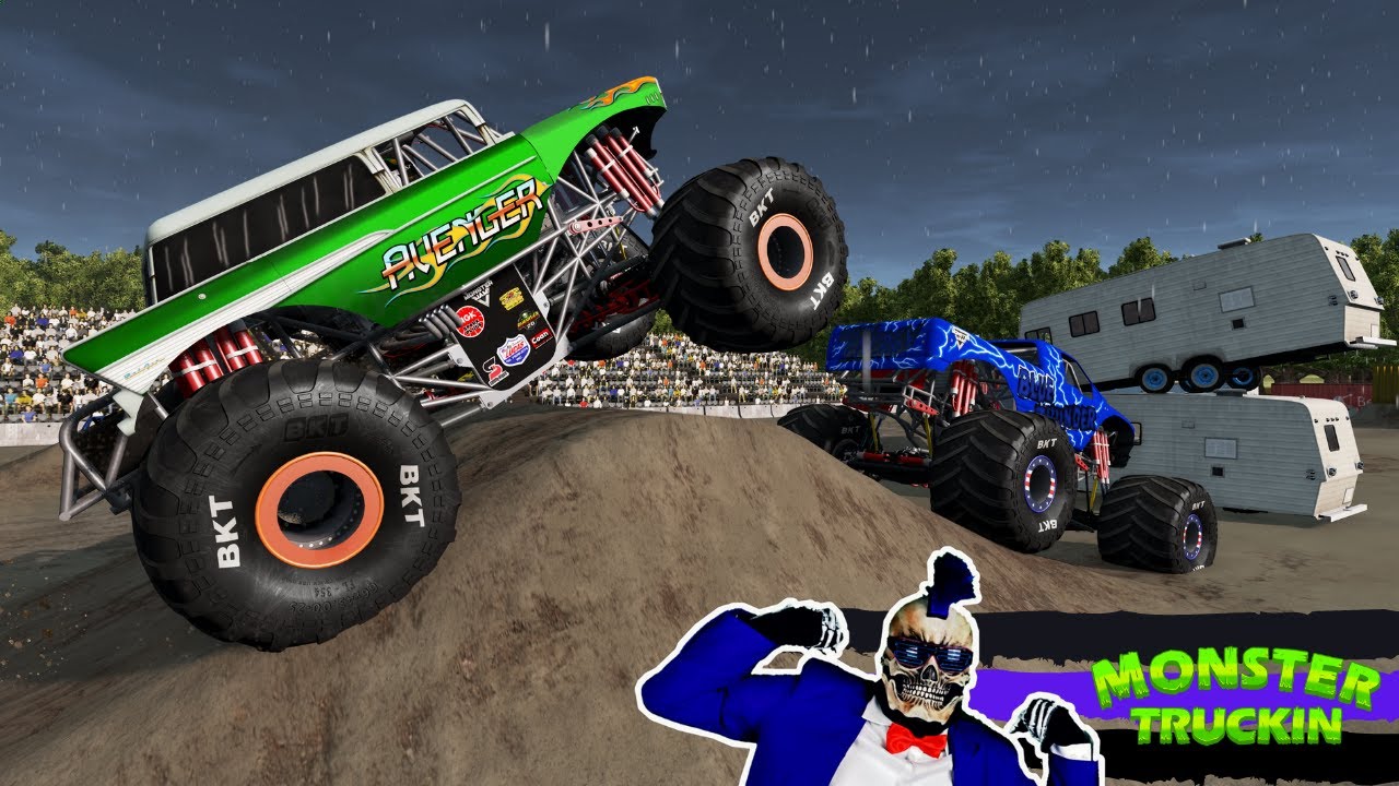 Monster Jam БЕЗУМНЫЕ сальто и падения #8 | BeamNG Drive