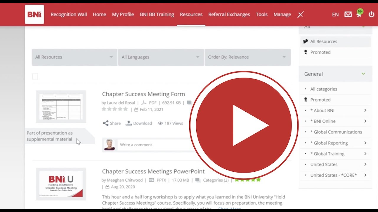 BNI Business Builder Basics &mdash; Chapter Success Meeting