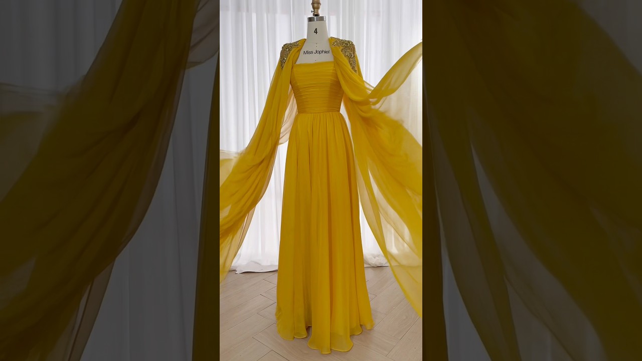 Making a corset cape sleeves crystals long gold dress 