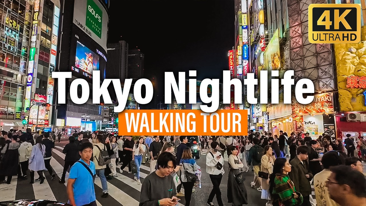 Tokyo, Japan Nightlife Walking Tour | With Immersive Sounds In 4K