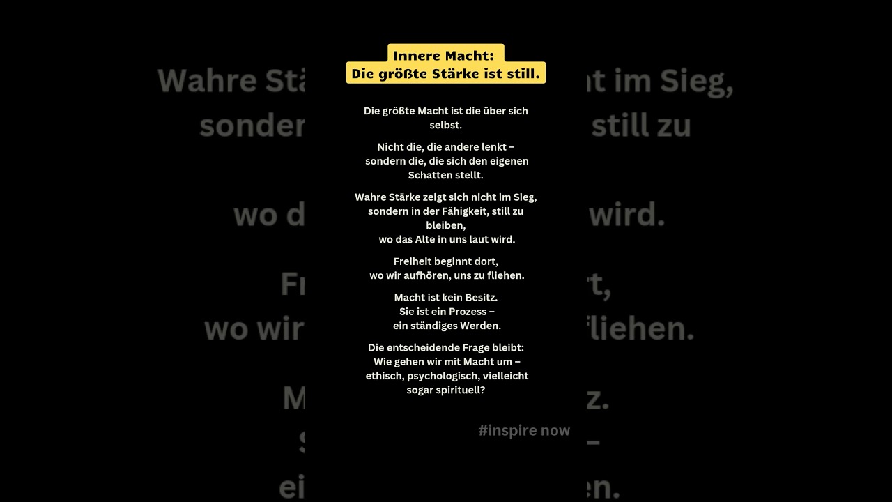 Innere Macht: Die gr&ouml;&szlig;te St&auml;rke ist still. #selbstentwicklung #innerekraft #bewusstheit #achtsamkeit