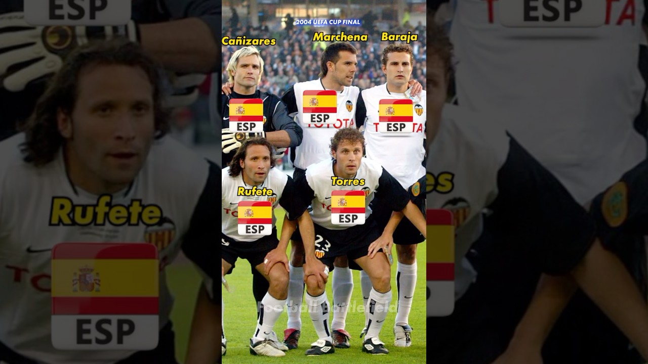 Valencia CF squad vs Olympique Marseille Final UEFA Cup 2004🔥Nations❤️