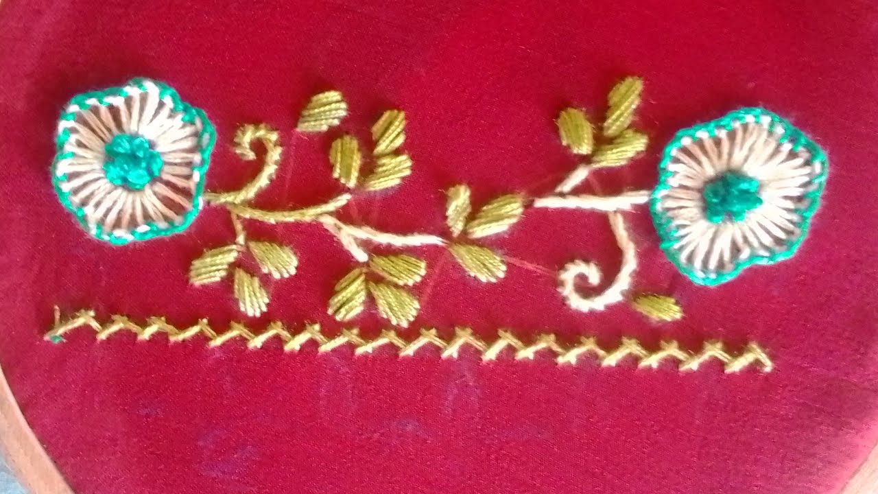 Beautiful and easy border disgn,#handembroidrey#