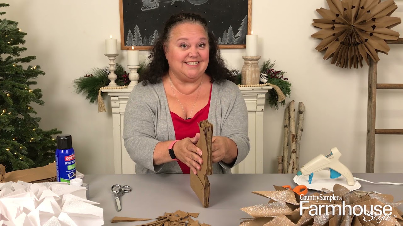 Learn How to Make Paper Bag Snowflakes | a Country Sampler Farmhouse Style Video