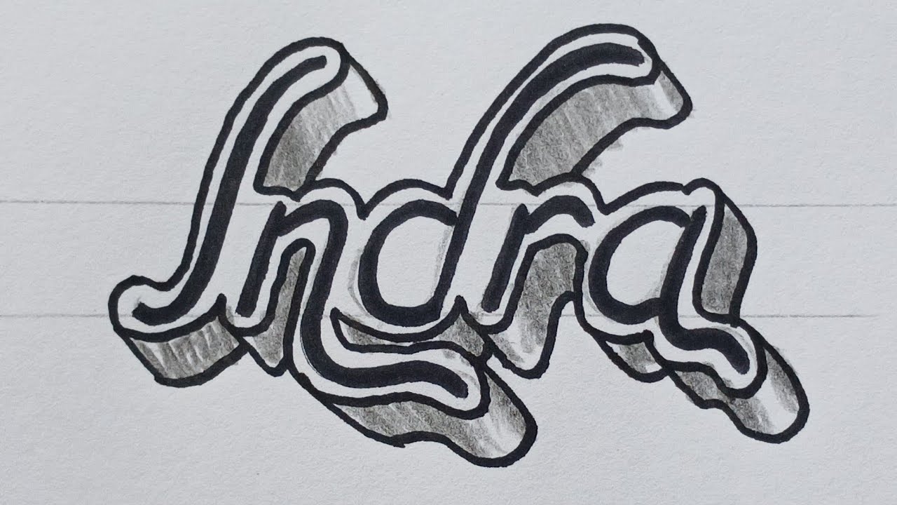 3d Drawing Calligraphy Name For Beginners / How To Draw Art On Paper Step By Step 25