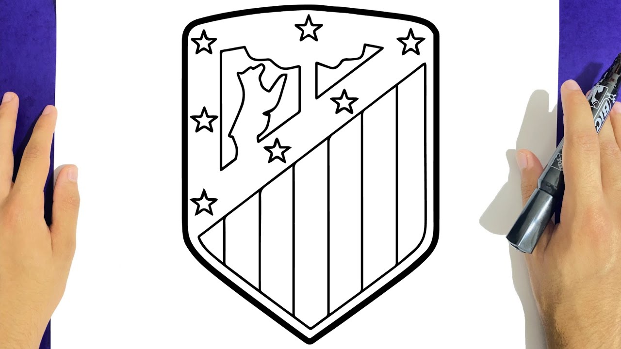 CÓMO DIBUJAR EL ESCUDO DEL ATLÉTICO DE MADRID