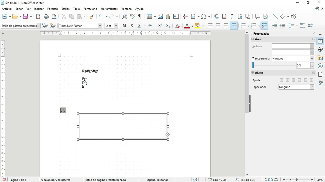 Libreoffice 7.  Writer.  Cuadros de texto y marcos
