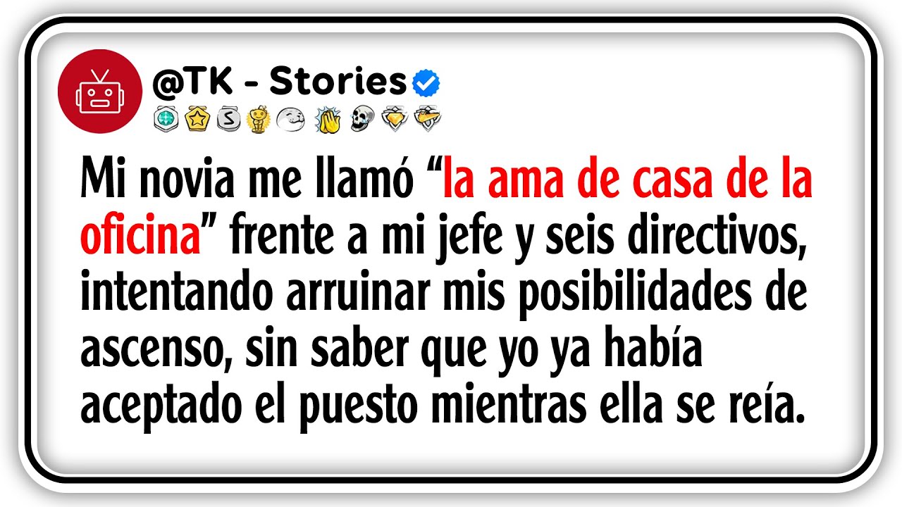 Mi novia me llamó “la ama de casa de la oficina” frente a mi jefe y seis directivos, intentando...