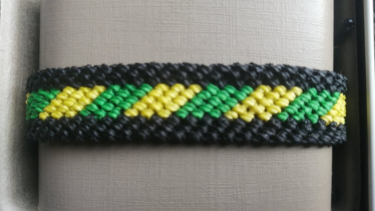 Pulcera en lineas con bordes, en hilo encerado, método 2, fácil de realizar.