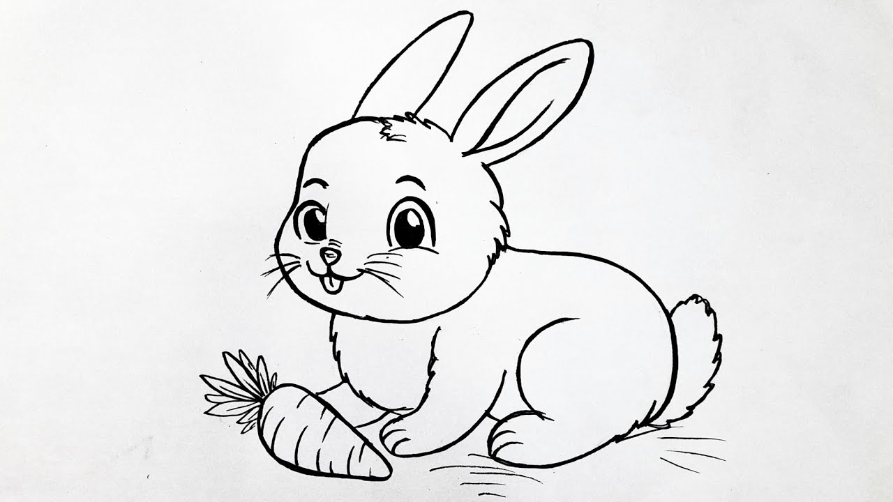How to draw a rabbit easy || Cute animal drawing