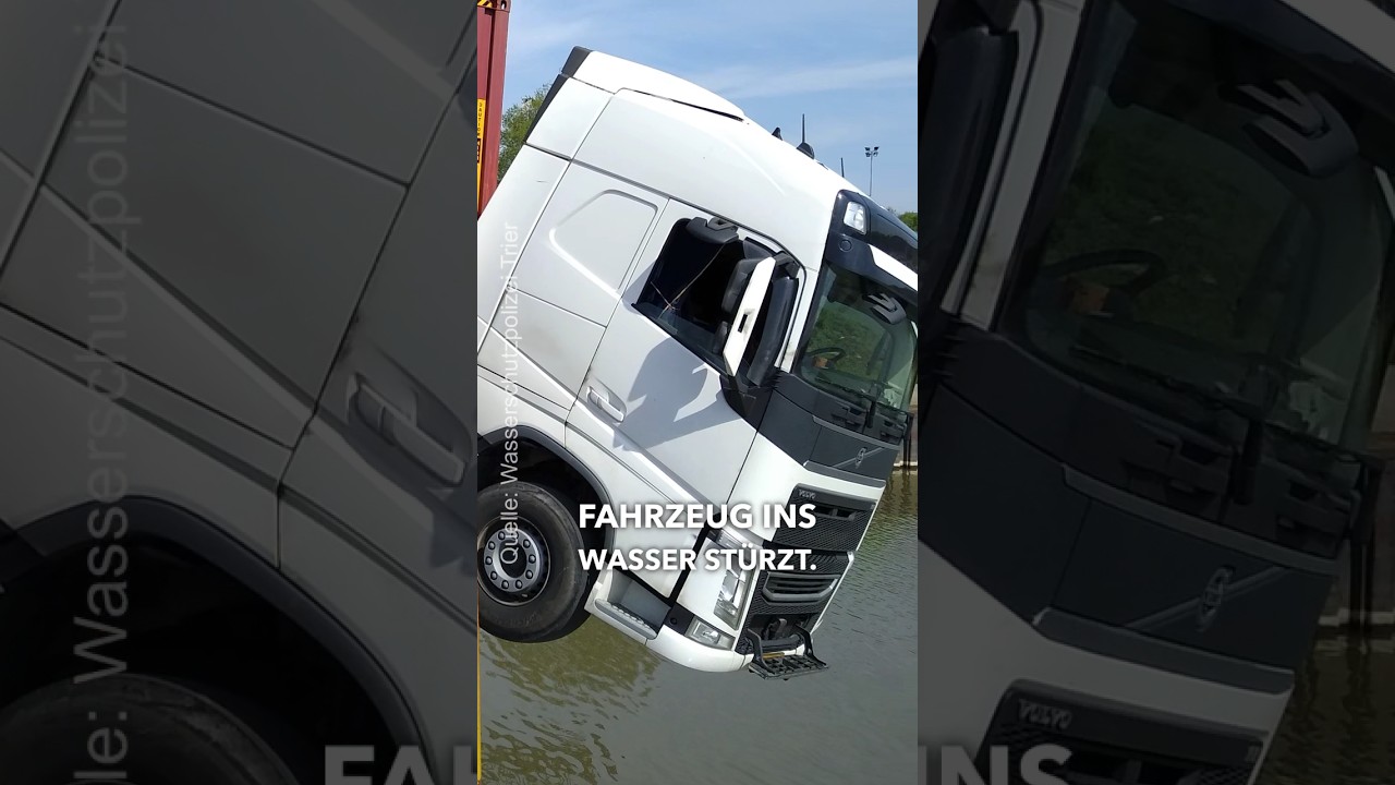 Was tun? LKW hängt über Wasser 😳🚒 