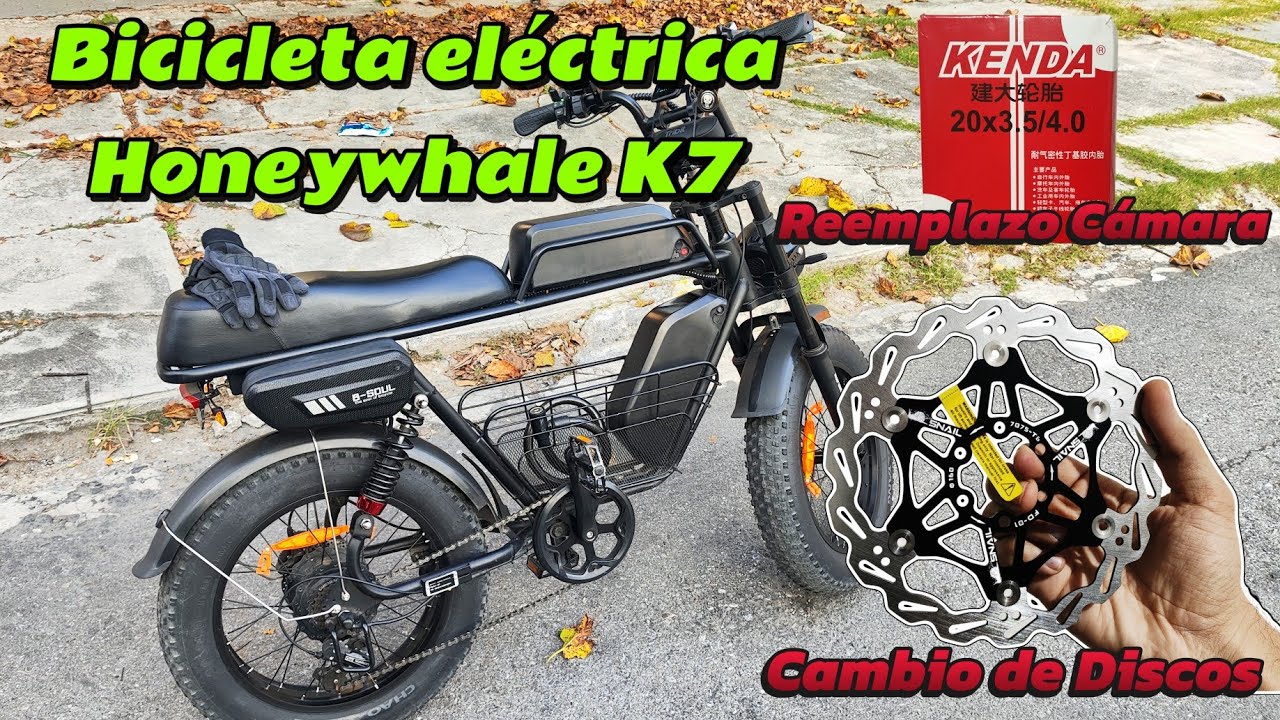Cambio Discos Snail Bicicleta eléctrica - Honeywhale K7 Cambio de Cámara. Ajuste Frenos Hidráulicos 