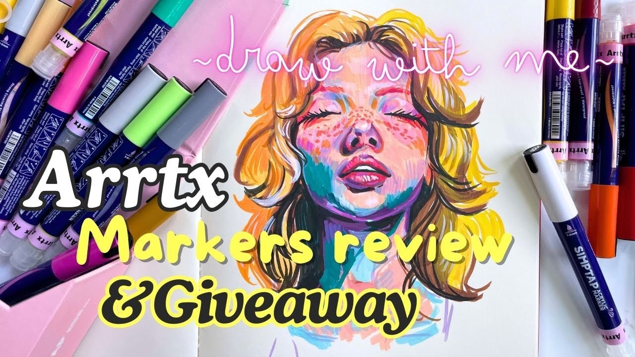 Portrait drawing with acrylic markers & Arrtx Giveaway!